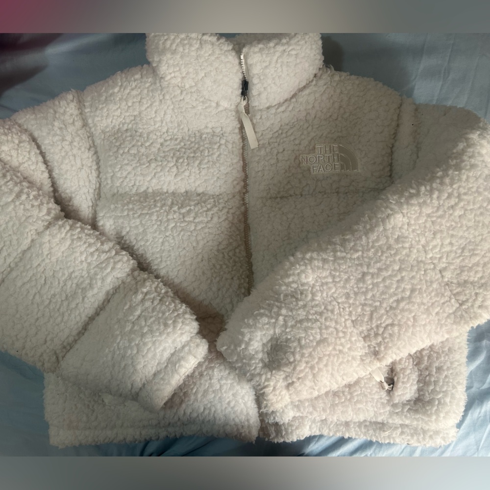 The North Face women’s  Cream Sherpa Puffer Jacket
